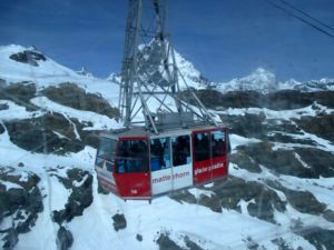 Cable car from Klein Matterhorn, Swiss Alps