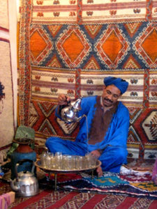 Making mint tea in Morocco