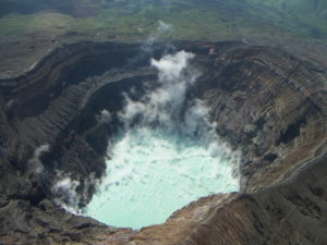 Mt Aso seen from helicopter